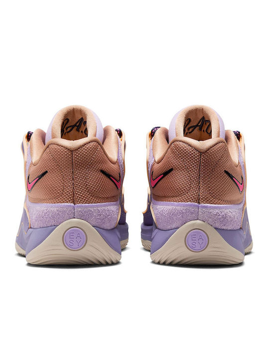 KD18 Low Basketball Shoes Washed Purple Fire Pink Lilac Hemp Cave Purple Pearl White