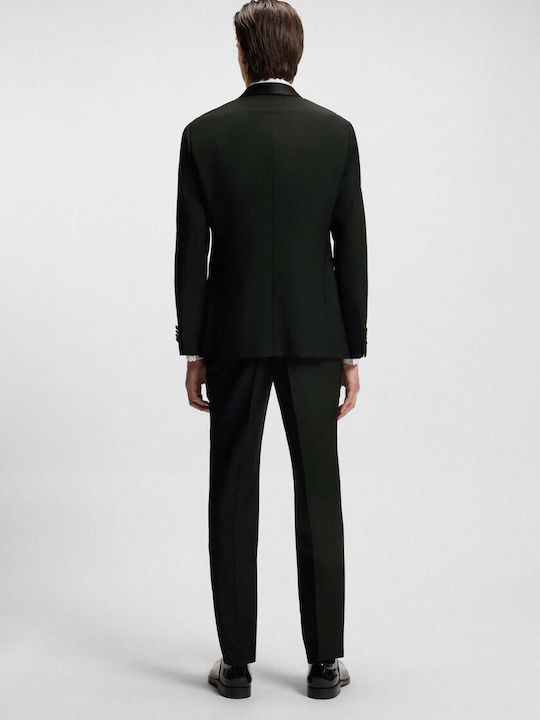 H Huge Men's Winter Suit Slim Fit Black