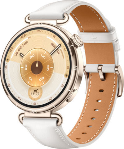 Huawei Watch GT 6 Stainless Steel 41mm Waterproof with Heart Rate Monitor (White Leather)
