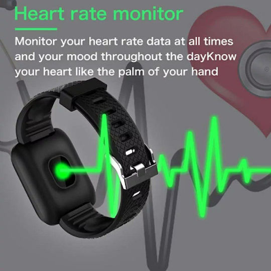 ID116 plus Smartwatch με Παλμογράφο (Μωβ)