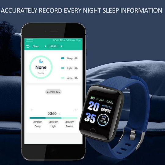 ID116 plus Smartwatch με Παλμογράφο (Μωβ)