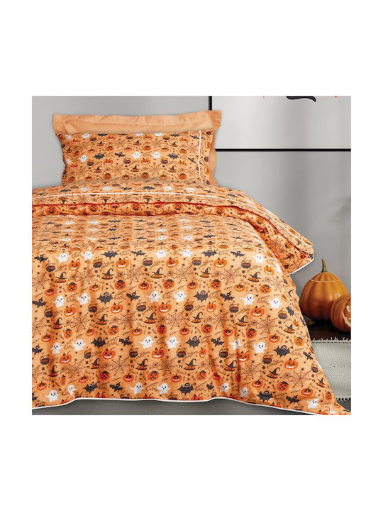 Das Home 4969 Set Kids Duvet Cover Single with Pillowcase Orange 160x240cm