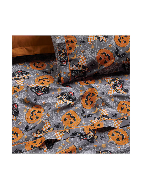 Das Home 4968 Комплект Детски Плик за Завивка Единичен с Калъфка Grey, Orange 160x240бр