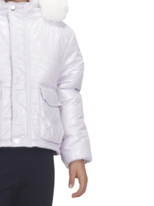Kids' Casual Jacket with Hood Lilac Iridescent