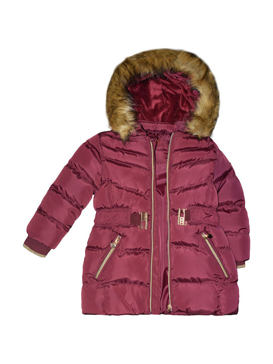 Kids Parka Long with Hood Burgundy