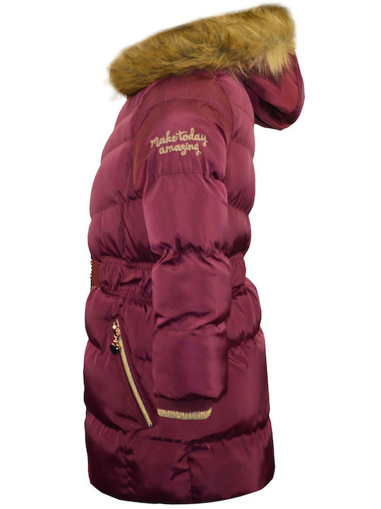 Kids Parka Long with Hood Burgundy