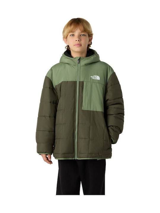 Kids' Sports Jacket Double Sided with Hood Green