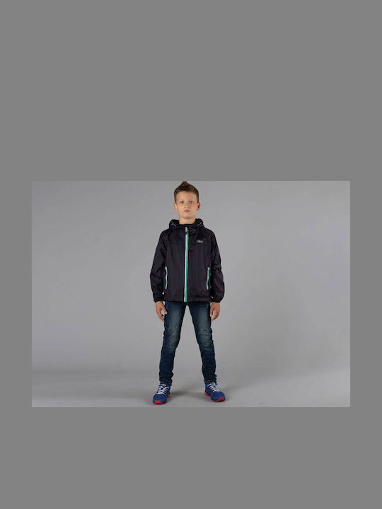 Waterproof Kids' Casual Jacket Short with Hood Black