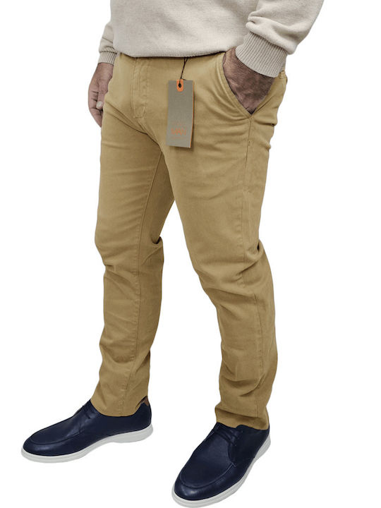Pantaloni Chino cu Croială Slim Bej
