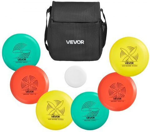 Vevor Disc Golf Set 6 Pieces Flying Discs Beginners Starter Set Disc Golf Putter Mid-Range Driver Including Mini Marker Portable Backpack Outdoor Yard Lawn Beach Park