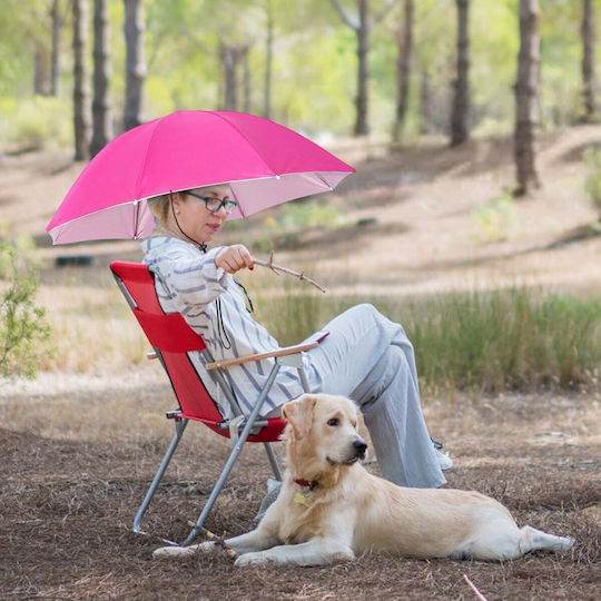 Umbrelă de Cap Flippy Diametru 69 Cm Curea Reglabilă pentru Cap Protecție UV și Ploaie Roz