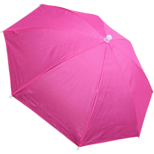 Umbrelă de Cap Flippy Diametru 69 Cm Curea Reglabilă pentru Cap Protecție UV și Ploaie Roz