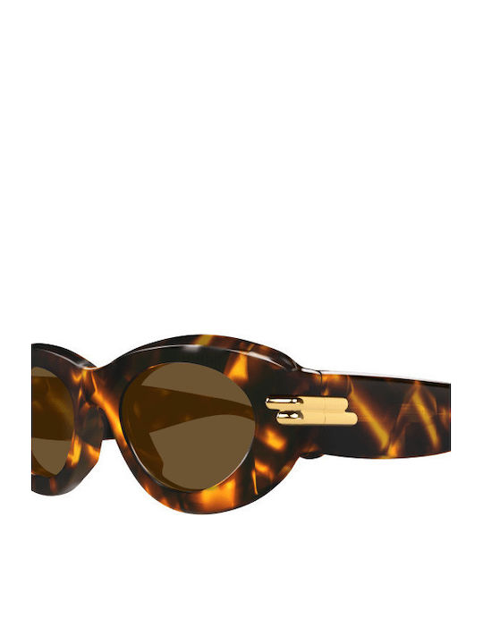 Bottega Veneta Damen Sonnenbrille mit Braun Schildkröte Kunststoff Gestell und Braun Linse