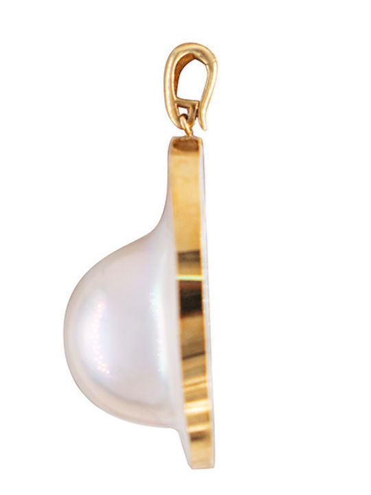 Μενταγιόν Κ18 Χρυσό Mother Pearl F126538