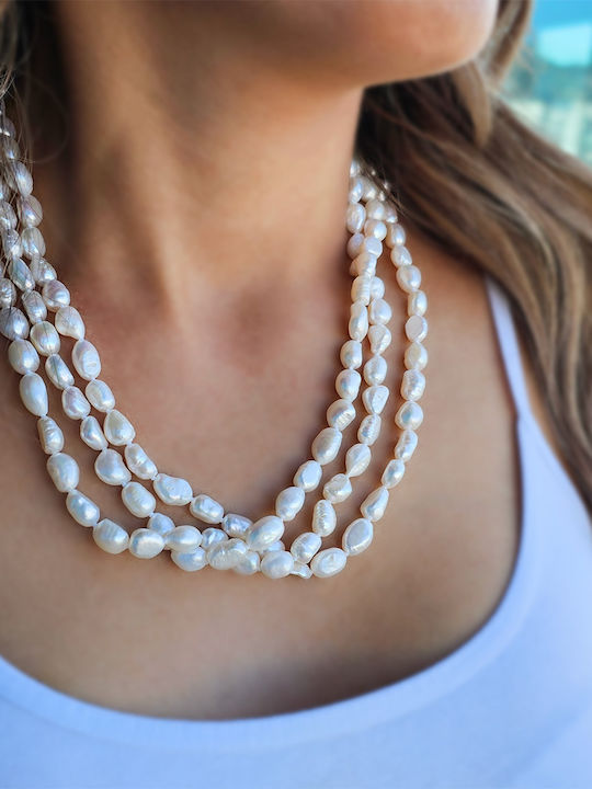 Κολιέ Λευκά Μαργαριτάρια Fresh Water Pearl S123469 Κολιέ Λευκά Μαργαριτάρια Fresh Water Pearl S123469