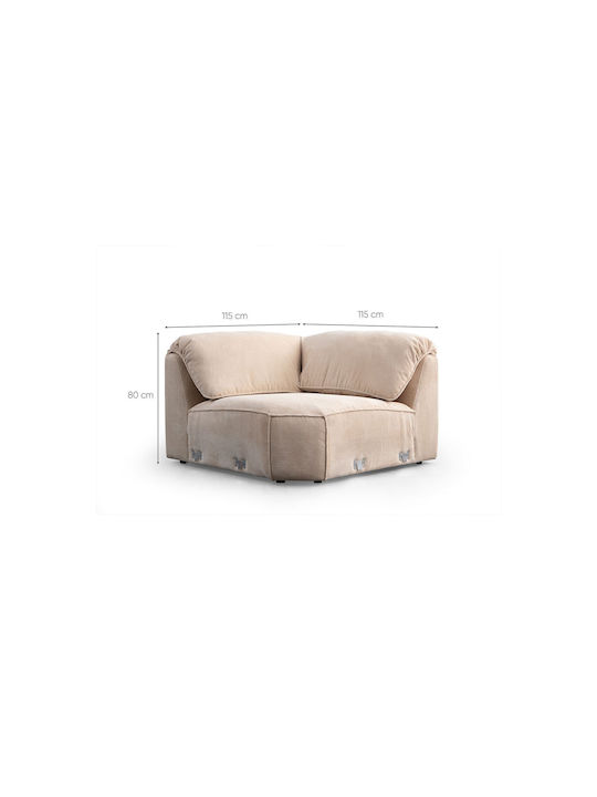 Flamingo Corner 1 Corner Couch Cream 335x385x80 cm