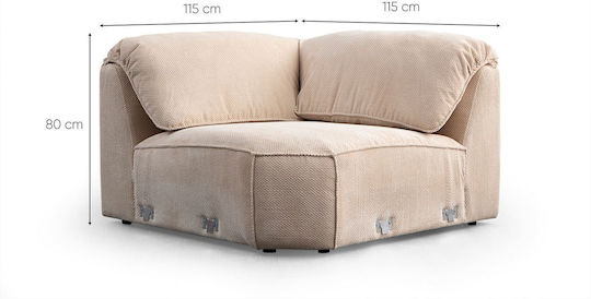 Flamingo Corner 1 Corner Couch Cream 335x385x80 cm