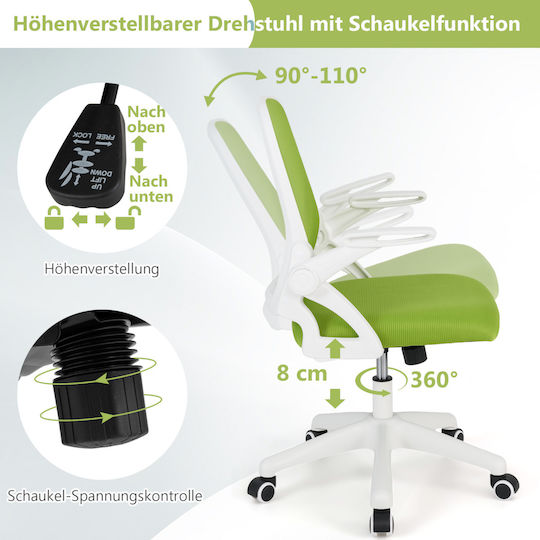 Costway Costway Bürostuhl Mit Neigen Und Einstellbaren Armen Grüne