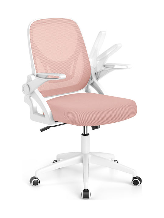 Costway Office Chair With Recline And Adjustable Arms Pink