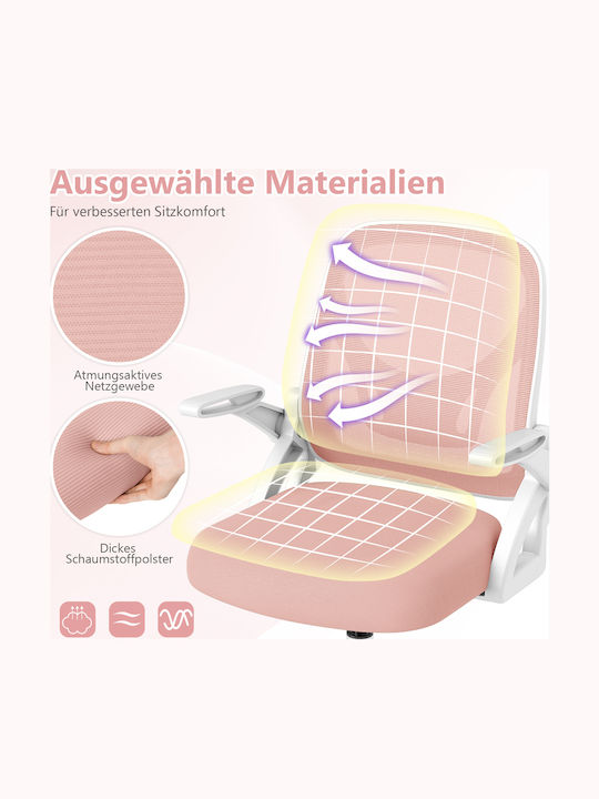 Costway Office Chair With Recline And Adjustable Arms Pink
