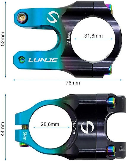Lenkervorbau Lunje Α-ηεαd 31,8 Grau-Blau