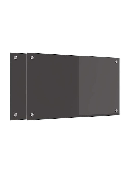 vidaXL Rectangular Glass Back Dark Gray 70x40cm 3415458 2 Pieces