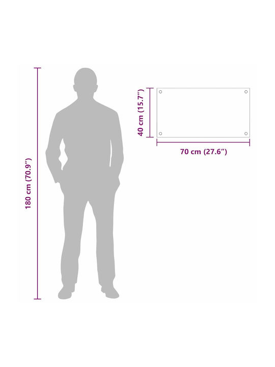 vidaXL Rectangular Glass Back Dark Gray 70x40cm 3415458 2 Pieces