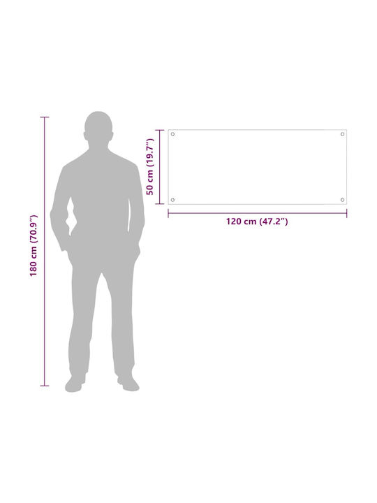 vidaXL Spătar Rectangular din Sticlă Gri Închis 120x50cm 3415510 2 bucăți