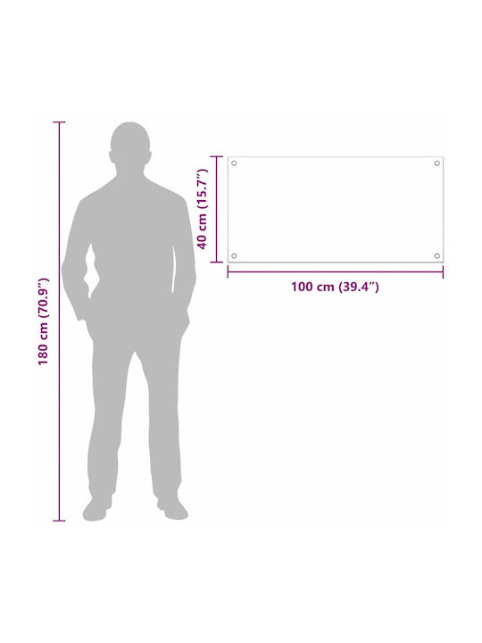 Vidaxl Kitchen Back Panel White 100 x 40 x 0.8 cm Tempered Glass