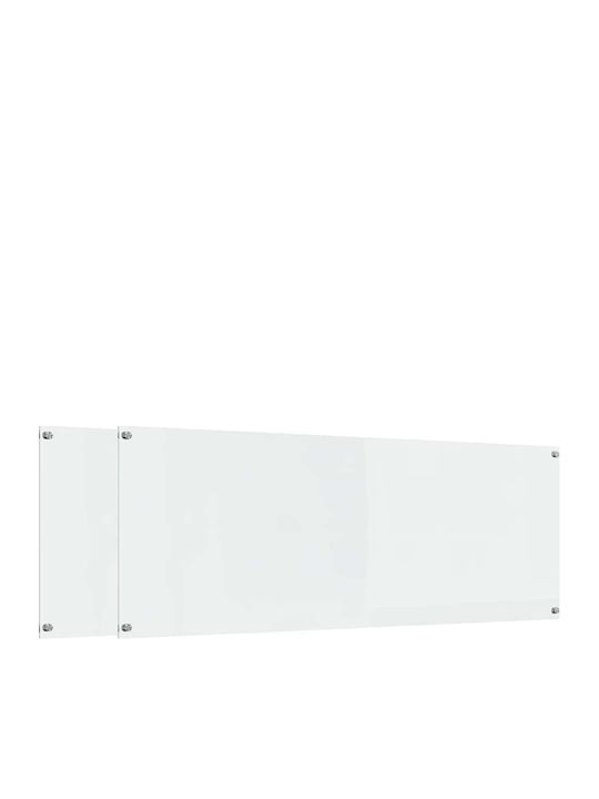 Vidaxl Kitchen Back Panel 2 Pcs Transparent 110 X 40 Cm Tempered Glass