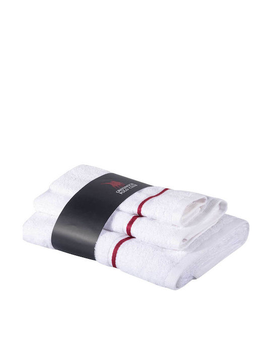 Greenwich Polo Club 3-tlg. Set Badetücher Cozy 4101 Weiße Gewicht 480gr/m²