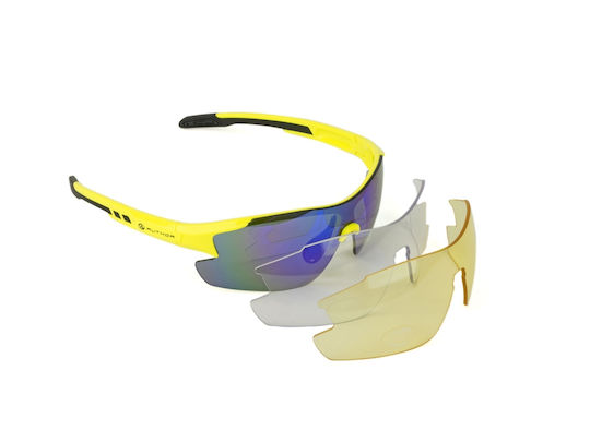 Author Cycling Glasses Vision Lx with Yellow Frame & Multicolour Lenses