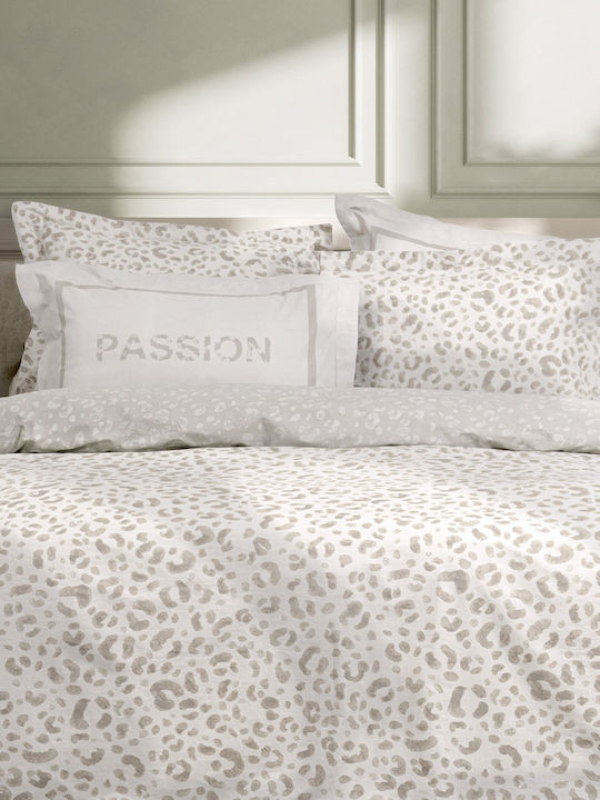 Nima Bettbezug-Set Baumwolle Übergröße mit 2 Kissenbezügen 220x240 Passion Beige