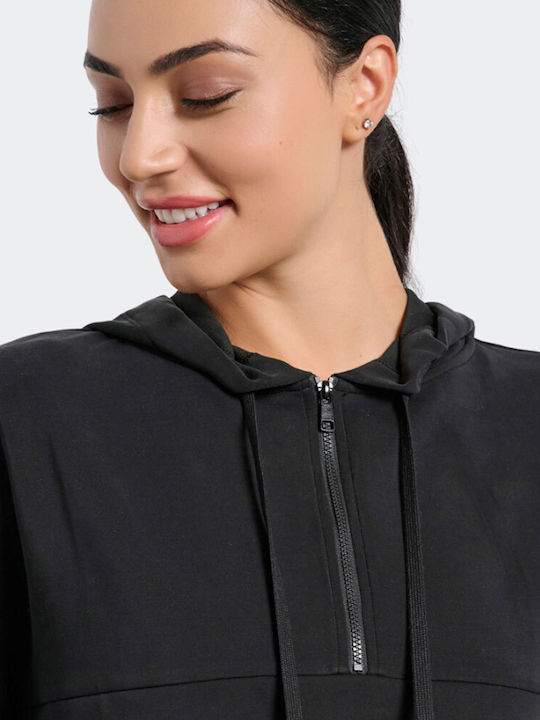 Women's Sweatshirt Hooded Black