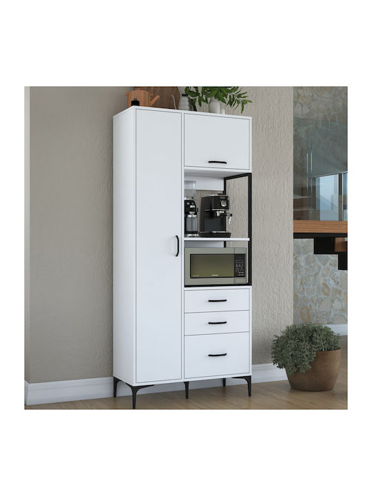 Μπουφές White Ξύλινος White 90x40x198.6cm