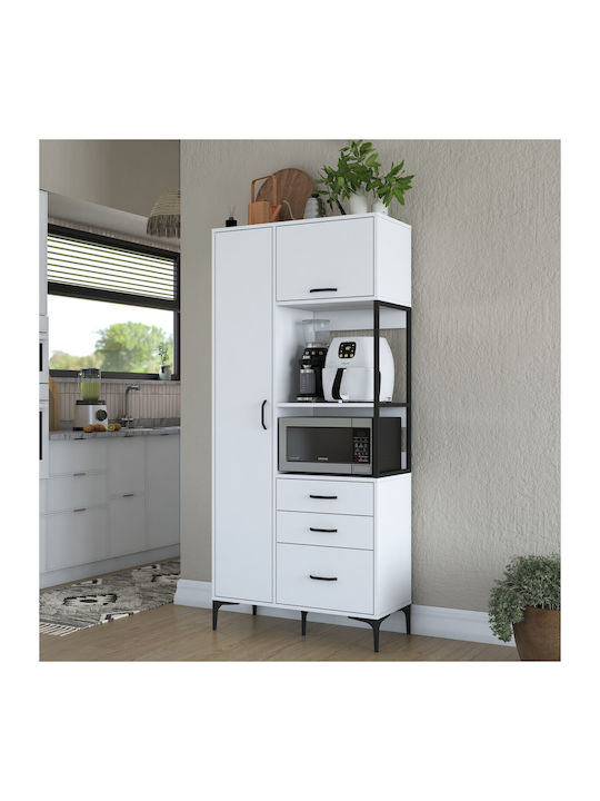 Μπουφές White Ξύλινος White 90x40x198.6cm
