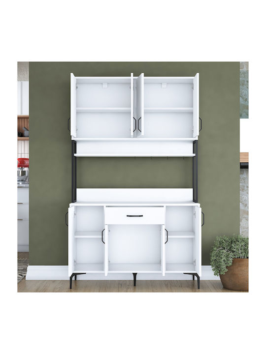 Мебели за съхранение White дървен Бял 120x40x198.6см