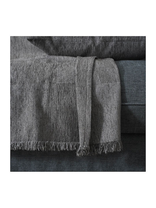 Gofis Home Zephyr Ριχτάρι Πολυθρόνας Chenille 146x180εκ. Ink Grey 146/15