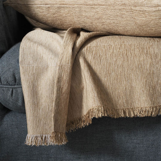 Gofis Home Zephyr Ριχτάρι Πολυθρόνας Ζακάρ 146x180εκ. Sesame Beige 146/06