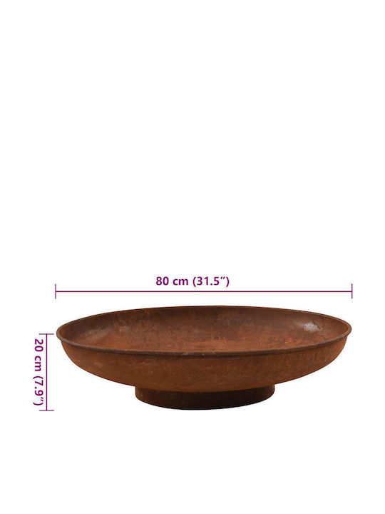 vidaXL Firepit Black 80x20x20cm