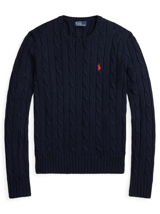 Women's Long Sleeve Sweater Cotton Navy Blue
