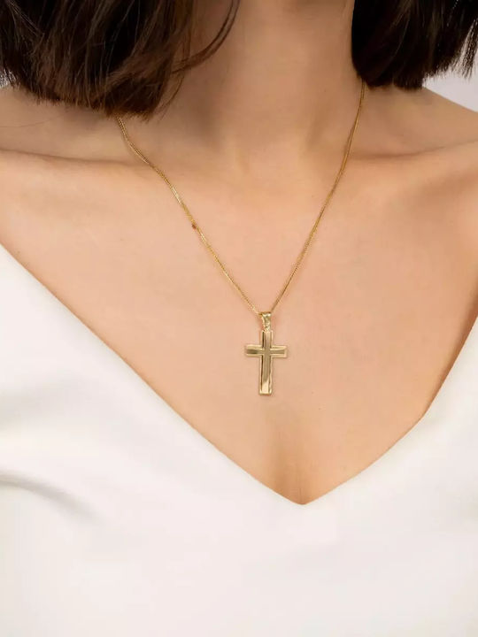 Men's Gold Cross 14K with Chain