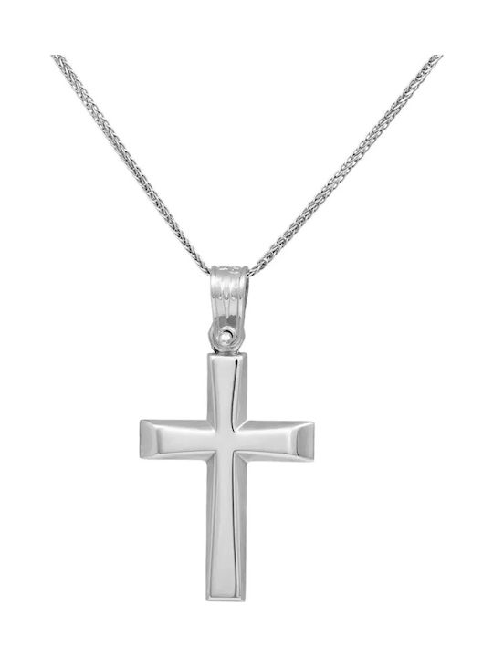 Weißgoldener Kreuz 14K Beidseitig