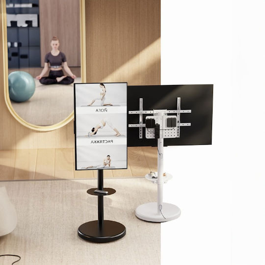 Gembird TVS-86TR-01-W Βάση Τηλεόρασης Δαπέδου έως 86" και 50kg Λευκό