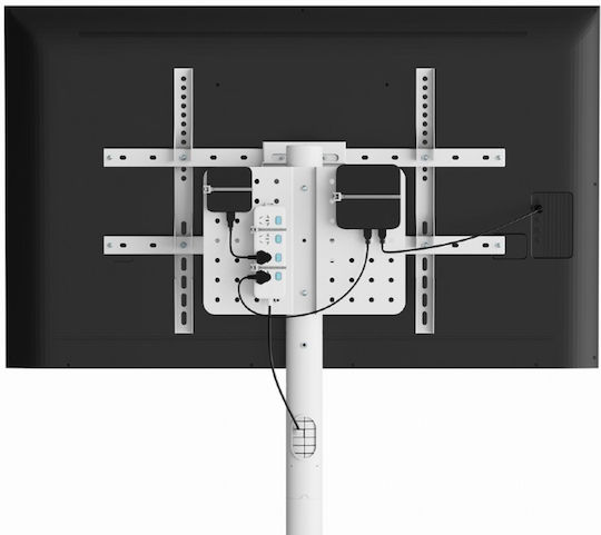 Gembird TVS-86TR-01-W Βάση Τηλεόρασης Δαπέδου έως 86" και 50kg Λευκό