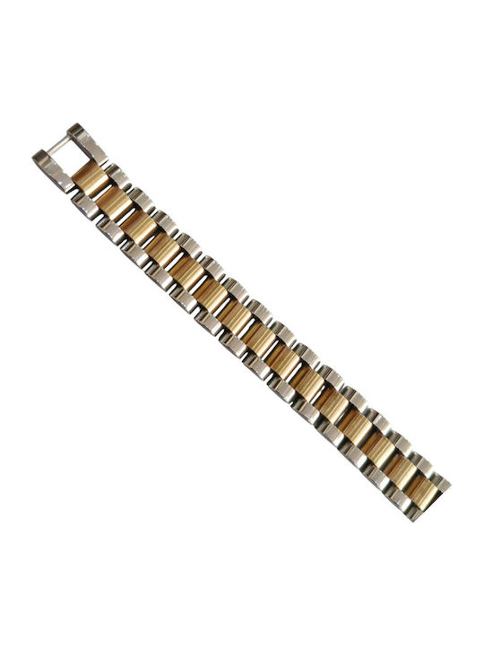 Visetti Men's Steel Gold Plated Bracelet 22cm