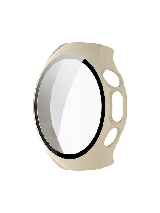 Πλαστική Θήκη με Τζαμάκι σε Μπεζ χρώμα για Huawei Watch 5 - 46mm