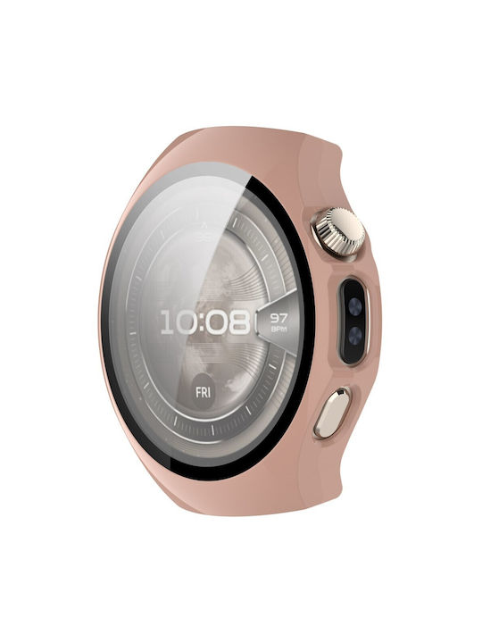 Plastikhülle mit Glas in Rosa Farbe für Huawei Watch 5 - 46mm