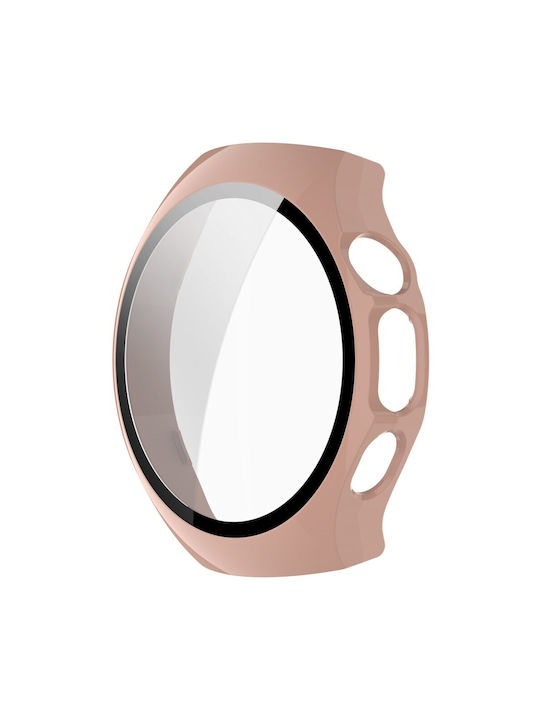 Πλαστική Θήκη με Τζαμάκι σε Ροζ χρώμα για Huawei Watch 5 - 42mm