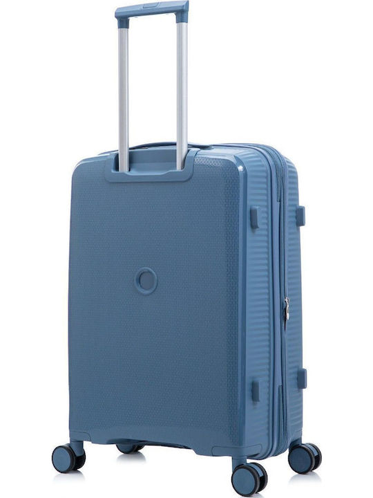 RCM Medium Hard Blue Travel Suitcase with 4 Wheels Height 66cm
